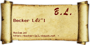 Becker Lél névjegykártya